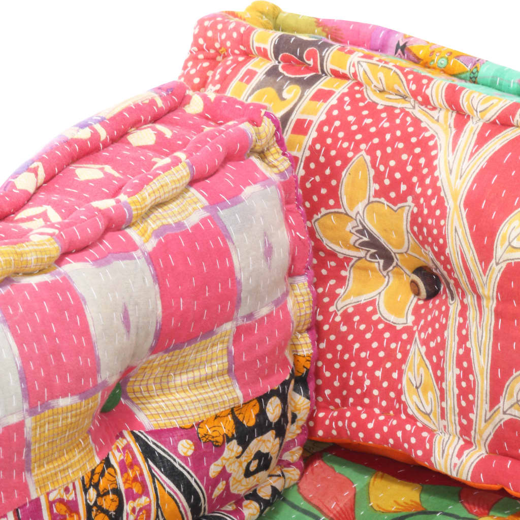 Pallet Sofa Cushion Multicolour Fabric Patchwork