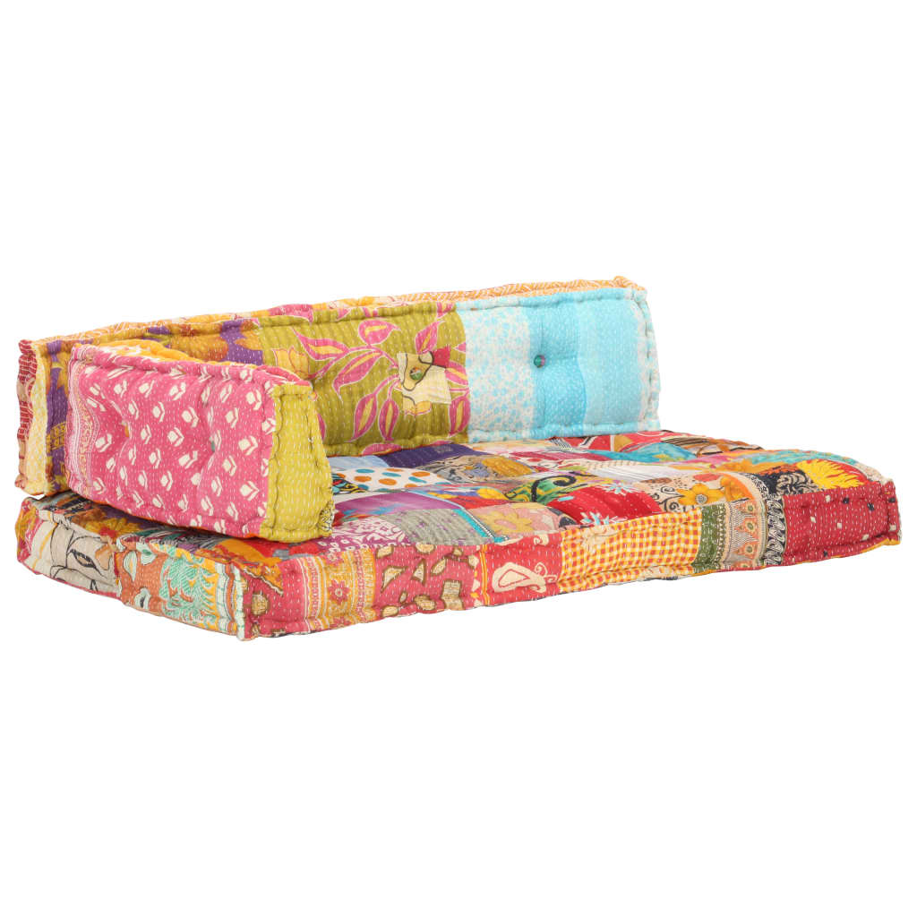 Pallet Sofa Cushion Multicolour Fabric Patchwork