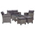 6 Piece Garden Sofa Set with Cushions Poly Rattan Dark Grey