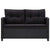 6 Piece Garden Sofa Set with Cushions Poly Rattan Black