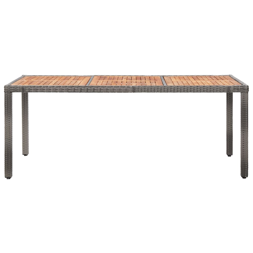 9 Piece Garden Dining Set with Cushions Poly Rattan Grey