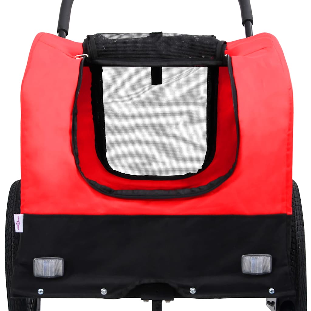 2-in-1 Pet Bike Trailer & Jogging Stroller Red and Black