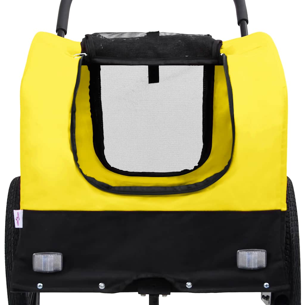 2-in-1 Pet Bike Trailer and Jogging Stroller Yellow and Black