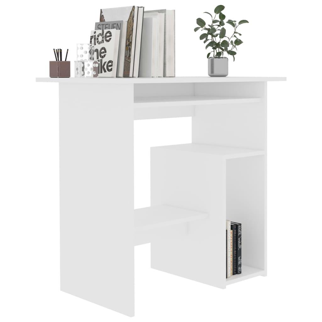 Desk White 80x45x74 cm Engineered Wood