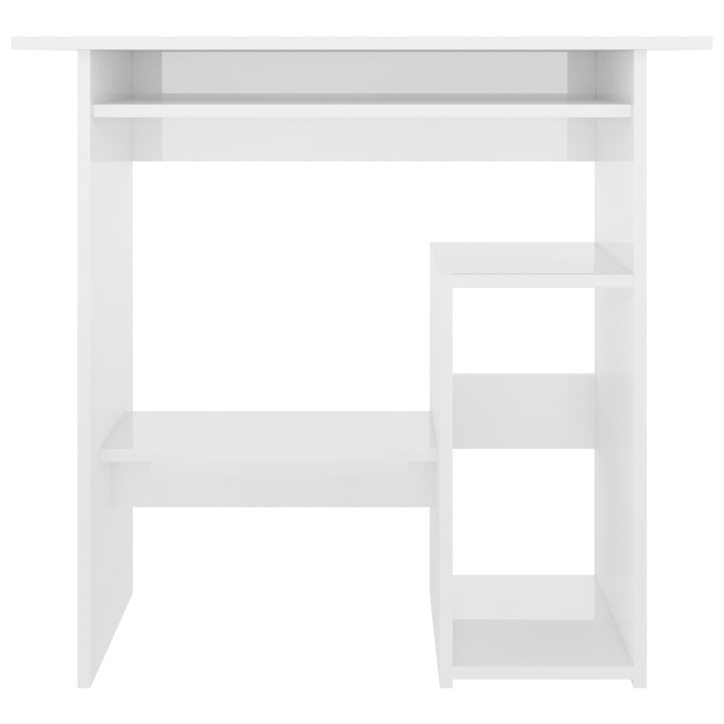 Desk High Gloss White 80x45x74 cm Engineered Wood