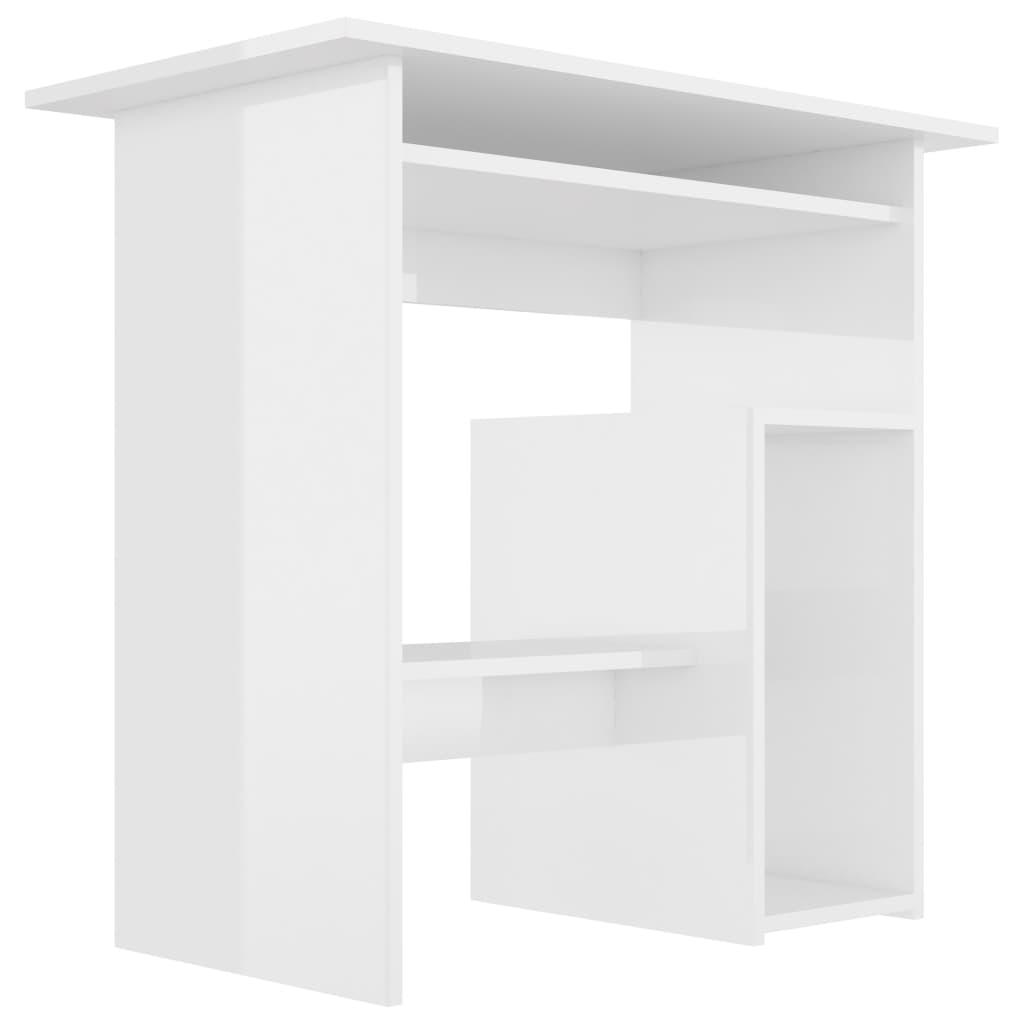 Desk High Gloss White 80x45x74 cm Engineered Wood