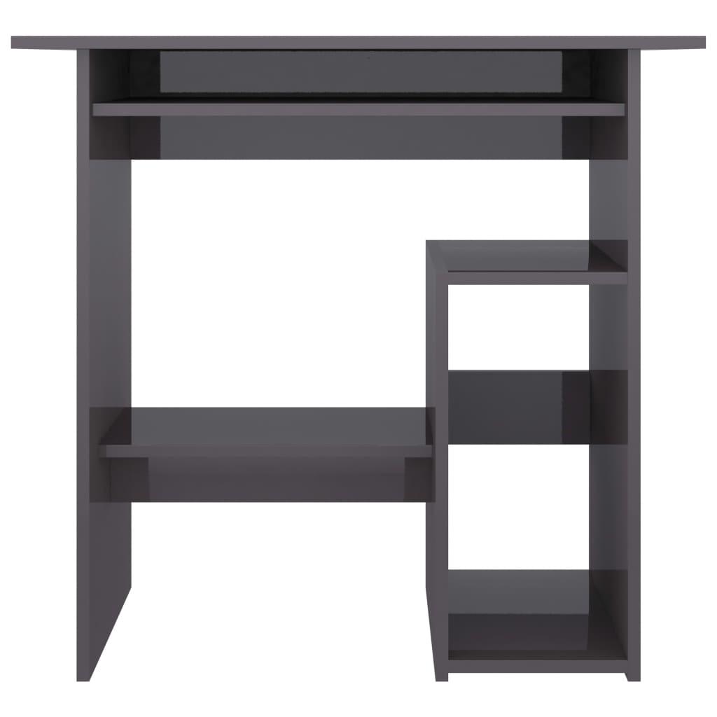 Desk High Gloss Grey 80x45x74 cm Engineered Wood