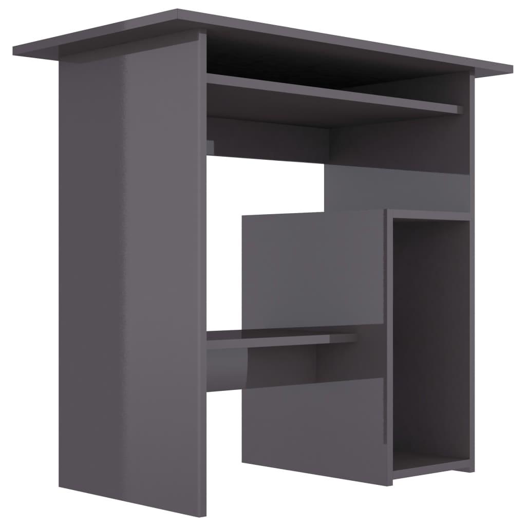 Desk High Gloss Grey 80x45x74 cm Engineered Wood