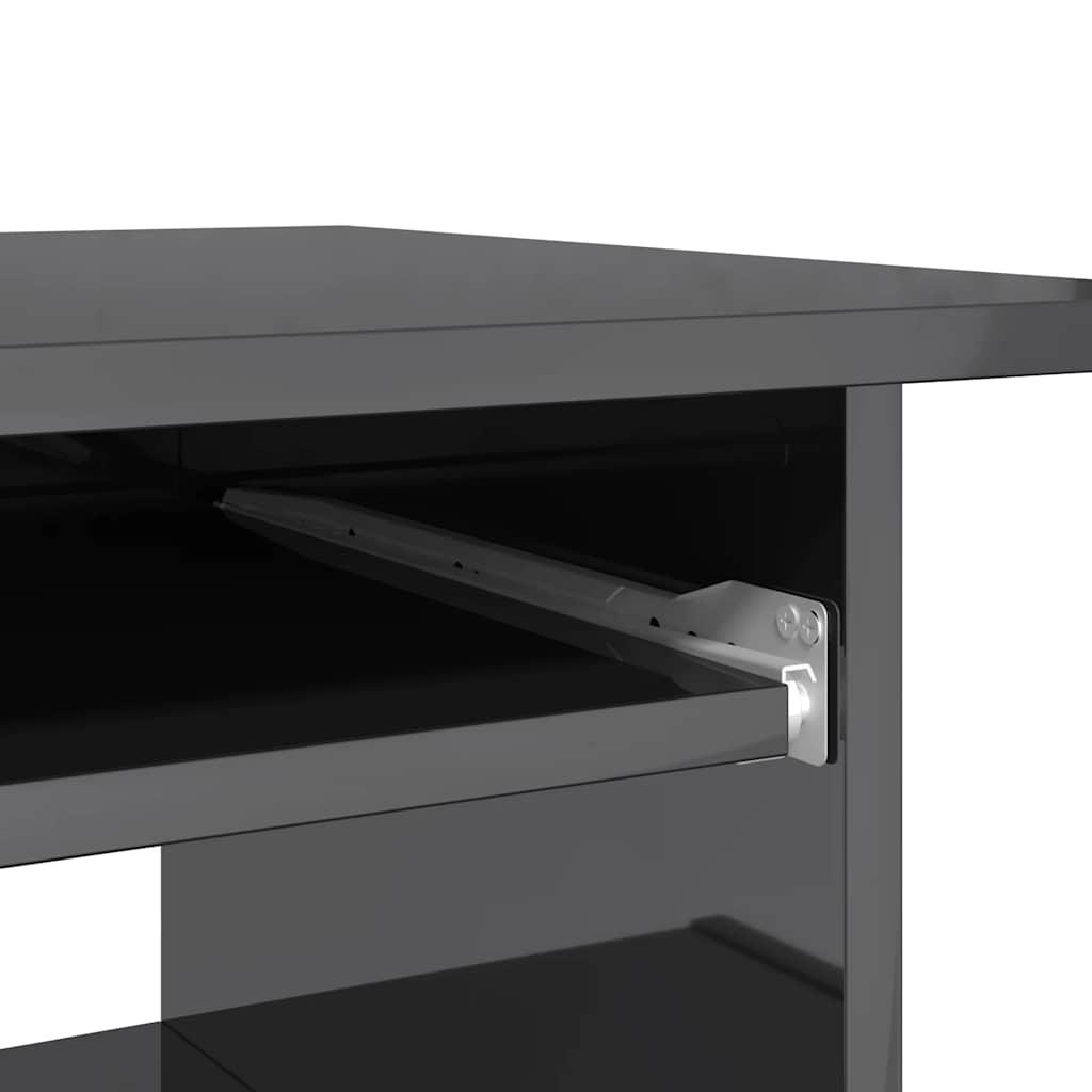 Desk High Gloss Grey 80x45x74 cm Engineered Wood