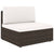 Sectional Sofa 2-Seater Poly Rattan Brown