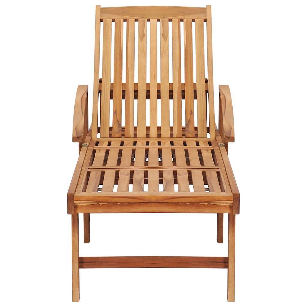 Sun Loungers 2 pcs with Table Solid Teak Wood