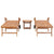 Sun Loungers 2 pcs with Table Solid Teak Wood
