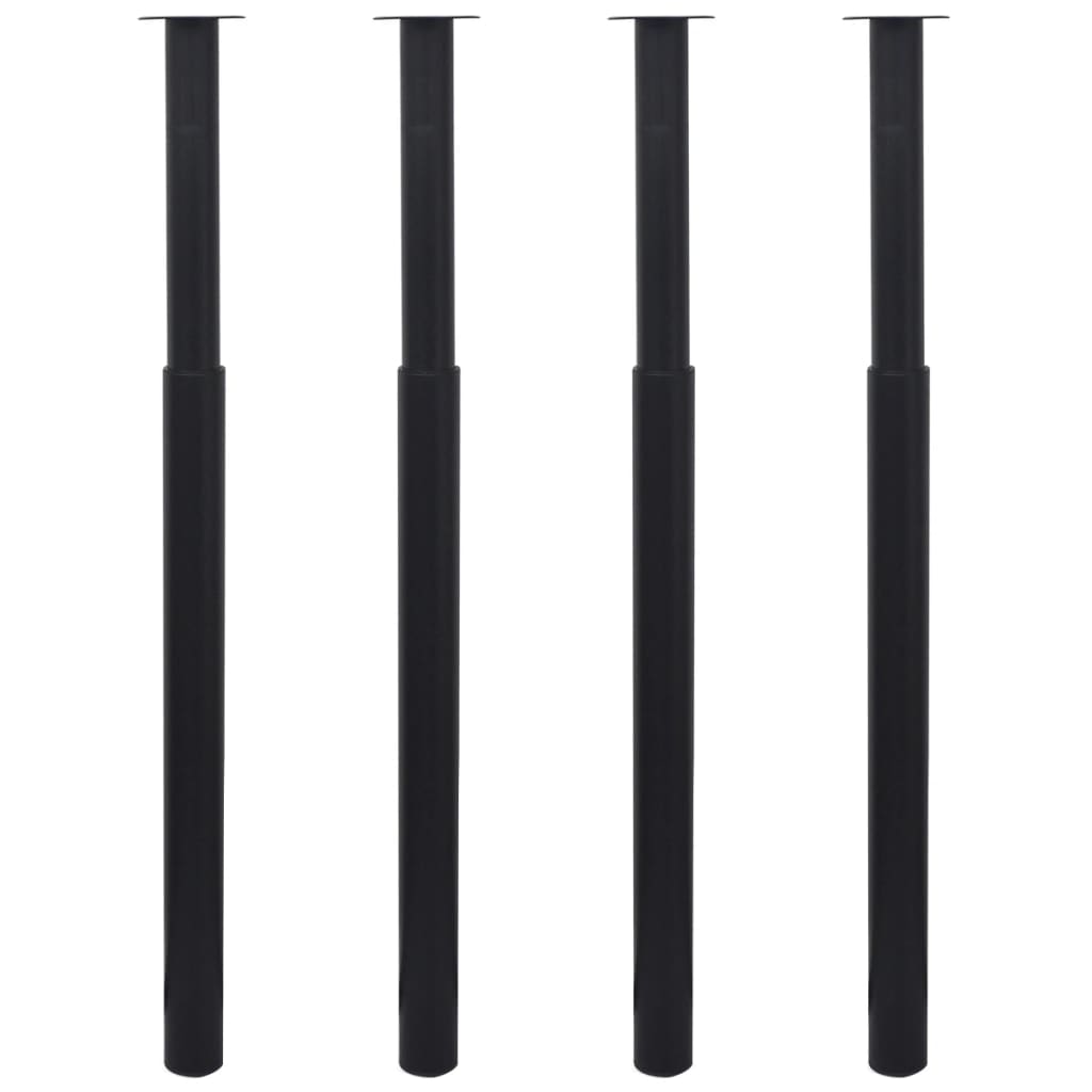Telescopic Table Legs 4 pcs Black 710 mm-1100 mm