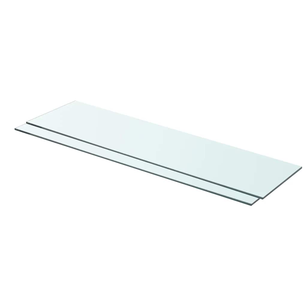 Shelves 2 pcs Panel Glass Clear 80x20 cm