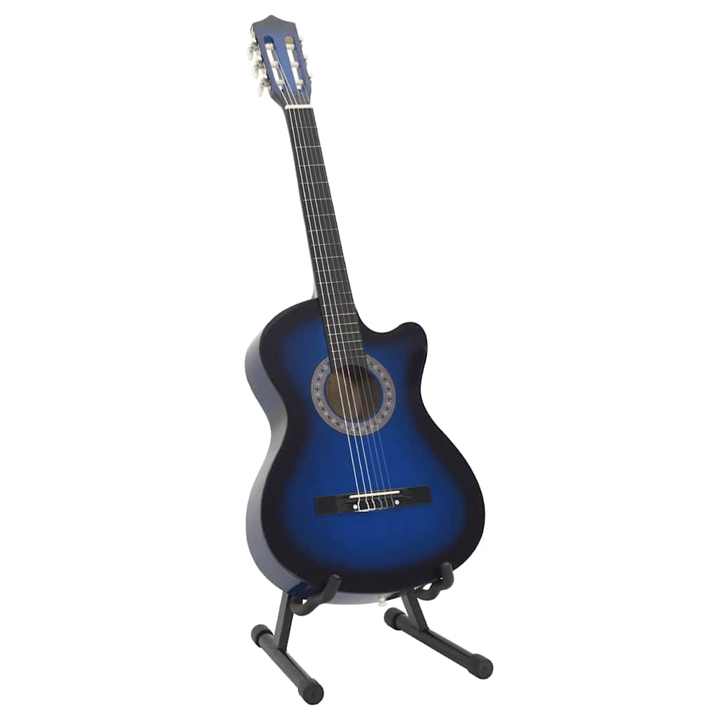 12 Piece Western Classical Guitar Set with 6 Strings Blue 38"