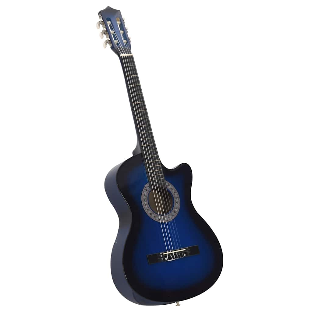 12 Piece Western Classical Guitar Set with 6 Strings Blue 38"