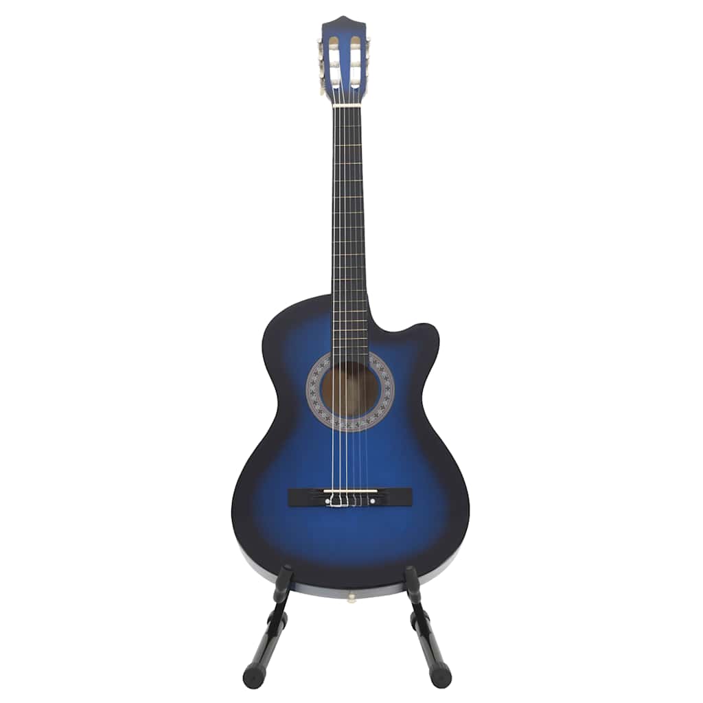 12 Piece Western Classical Guitar Set with 6 Strings Blue 38"