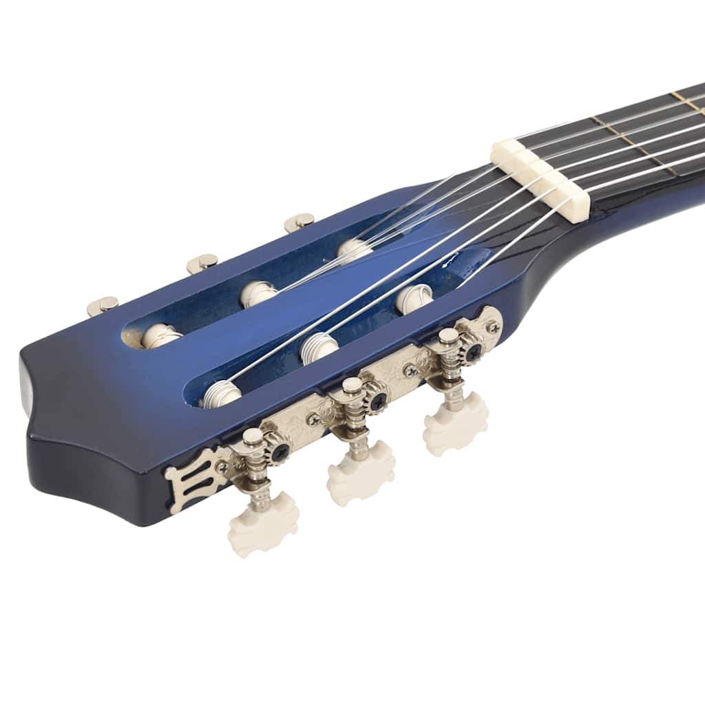 12 Piece Western Classical Guitar Set with 6 Strings Blue 38"