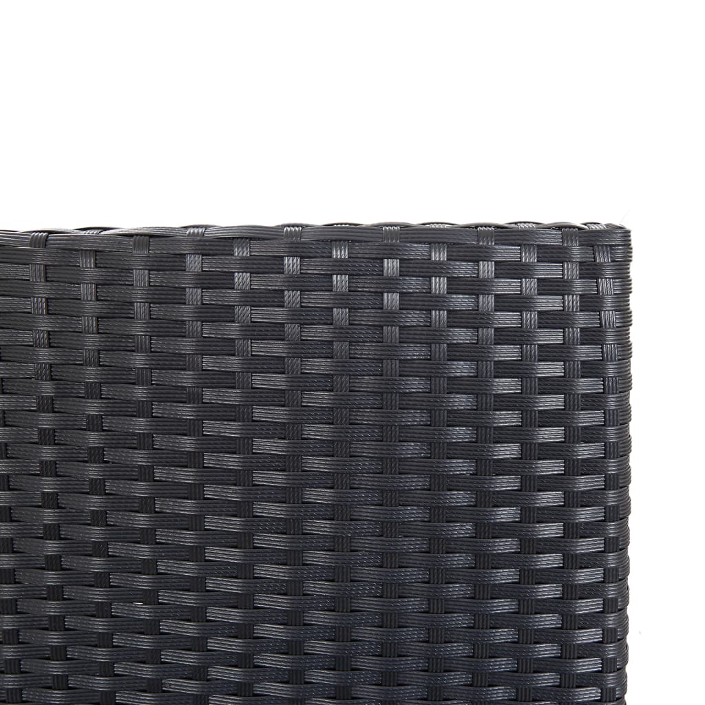 9 Piece Outdoor Bar Set Poly Rattan and Acacia Wood Black