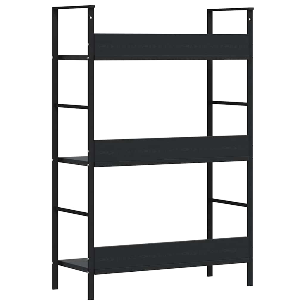 3-Layer Book Shelf Black 60x27.6x90.5 cm Engineered Wood