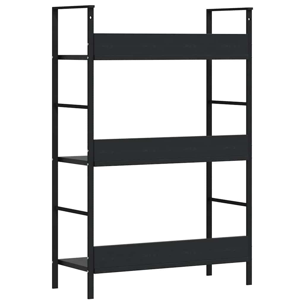 3-Layer Book Shelf Black 60x27.6x90.5 cm Engineered Wood