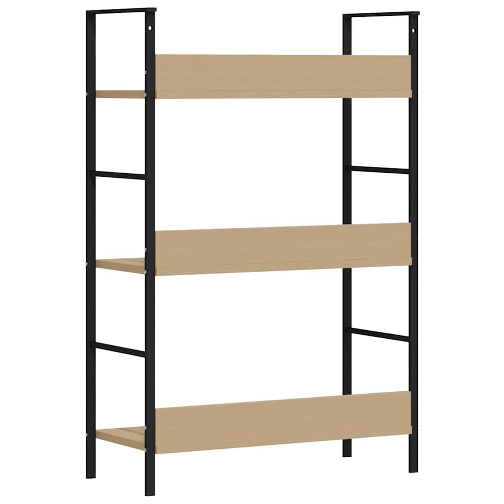 3-Layer Book Shelf Oak 60x27.6x90.5 cm Engineered Wood