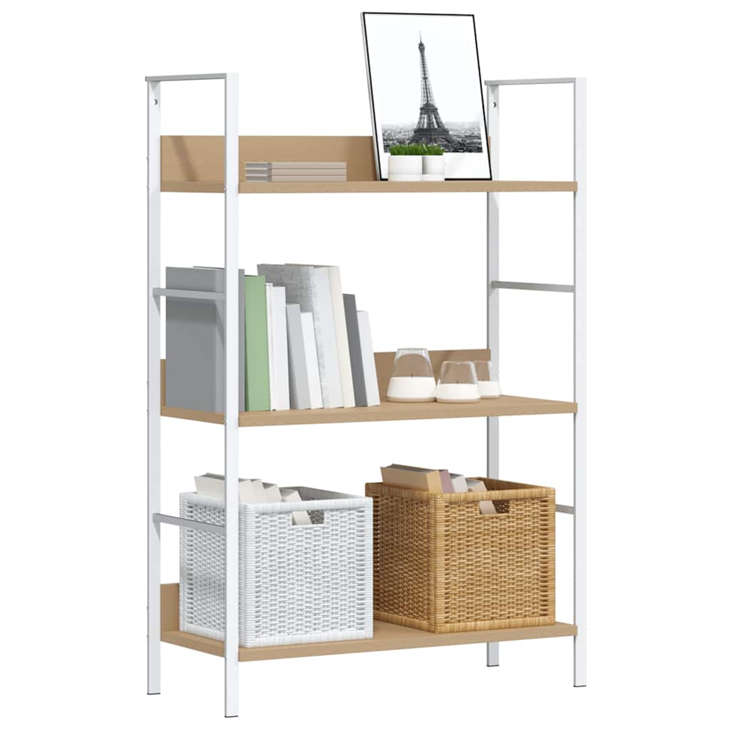 3-Layer Book Shelf Oak 60x27.6x90.5 cm Engineered Wood