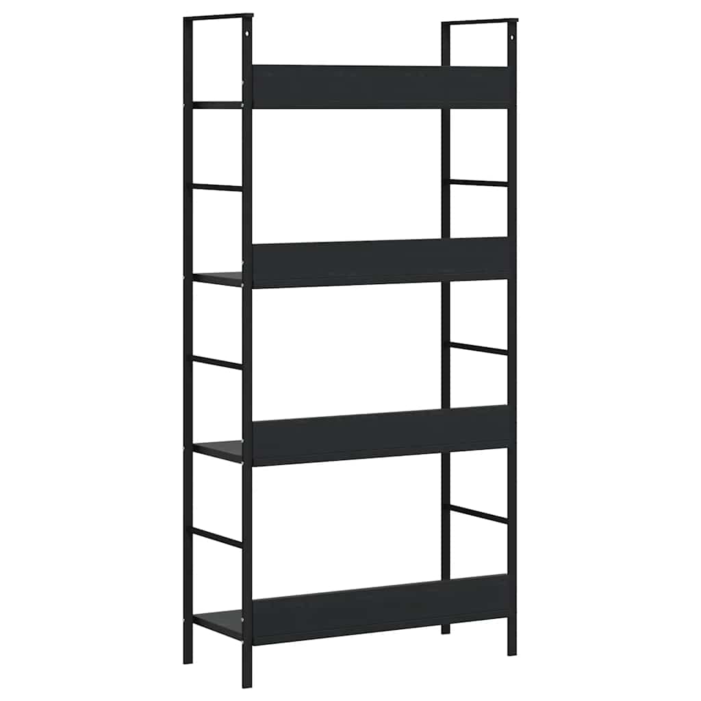 4-Layer Book Shelf Black 60x27.6x124.5 cm Engineered Wood
