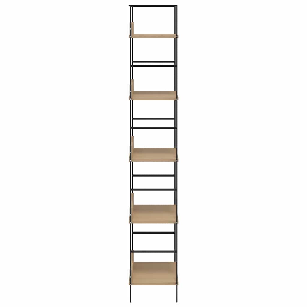 5-Layer Book Shelf Oak 60x27.6x158.5 cm Engineered Wood