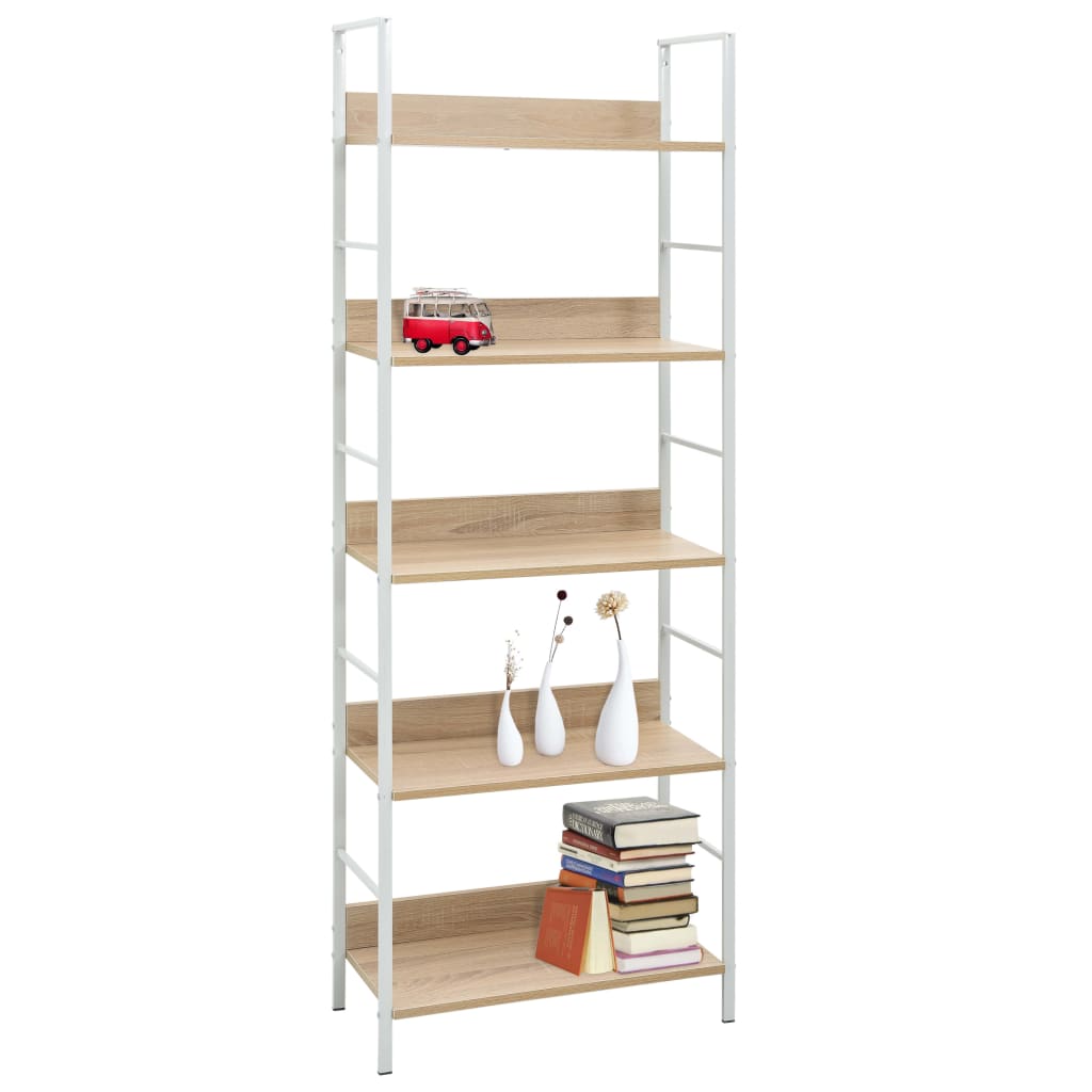 5-Layer Book Shelf Oak 60x27.6x158.5 cm Engineered Wood