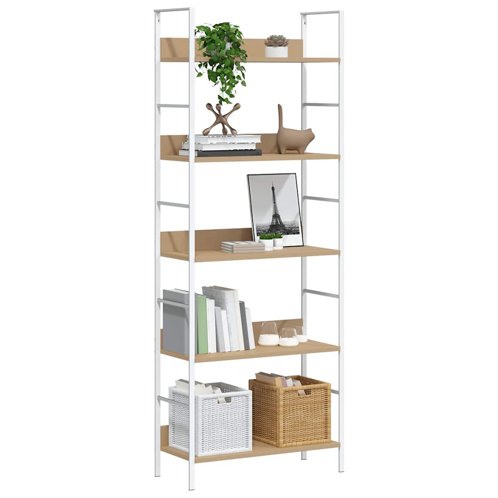 5-Layer Book Shelf Oak 60x27.6x158.5 cm Engineered Wood