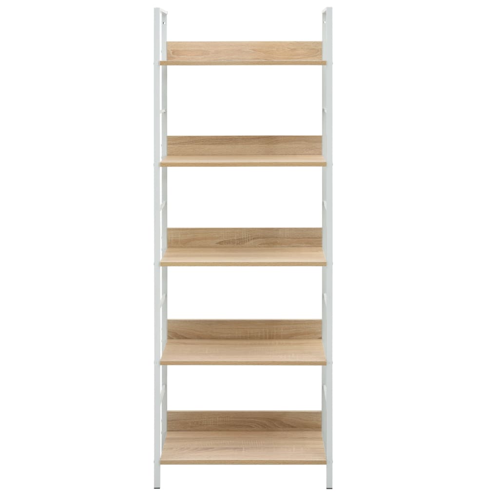 5-Layer Book Shelf Oak 60x27.6x158.5 cm Engineered Wood