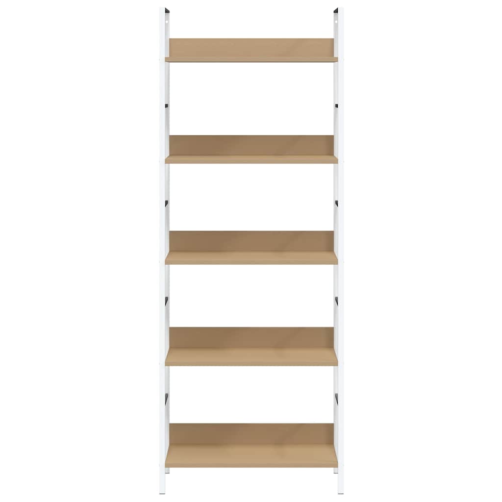 5-Layer Book Shelf Oak 60x27.6x158.5 cm Engineered Wood