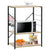 Microwave Cabinet Black and Oak 60x39.6x79.5 cm Engineered Wood