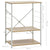 Microwave Cabinet White and Oak 60x39.6x79.5 cm Engineered Wood