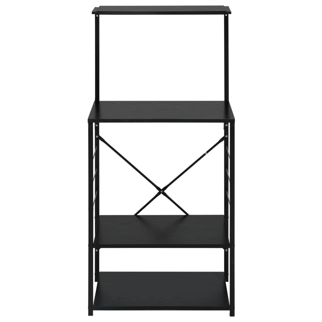 Microwave Cabinet Black 60x39.6x123 cm Engineered Wood
