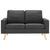 2-Seater Sofa Dark Grey Fabric