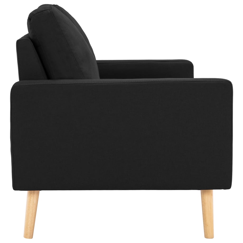 2-Seater Sofa Black Fabric