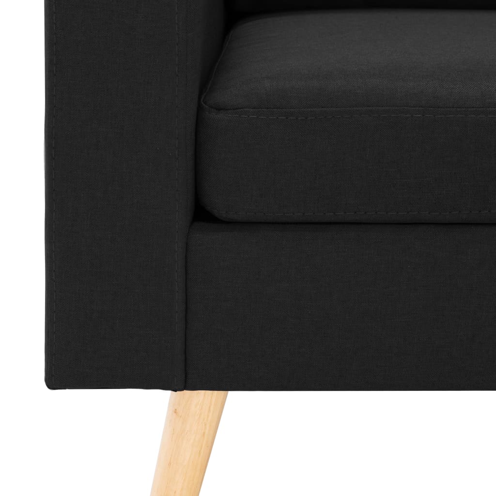 2-Seater Sofa Black Fabric