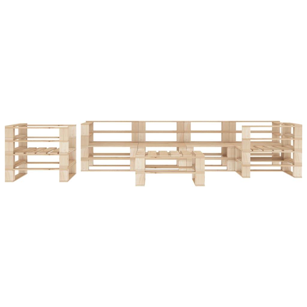 7 Piece Garden Lounge Set Pallets Wood