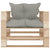 Garden Pallet Sofa with Taupe Cushions Wood