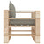 Garden Pallet Sofa with Taupe Cushions Wood