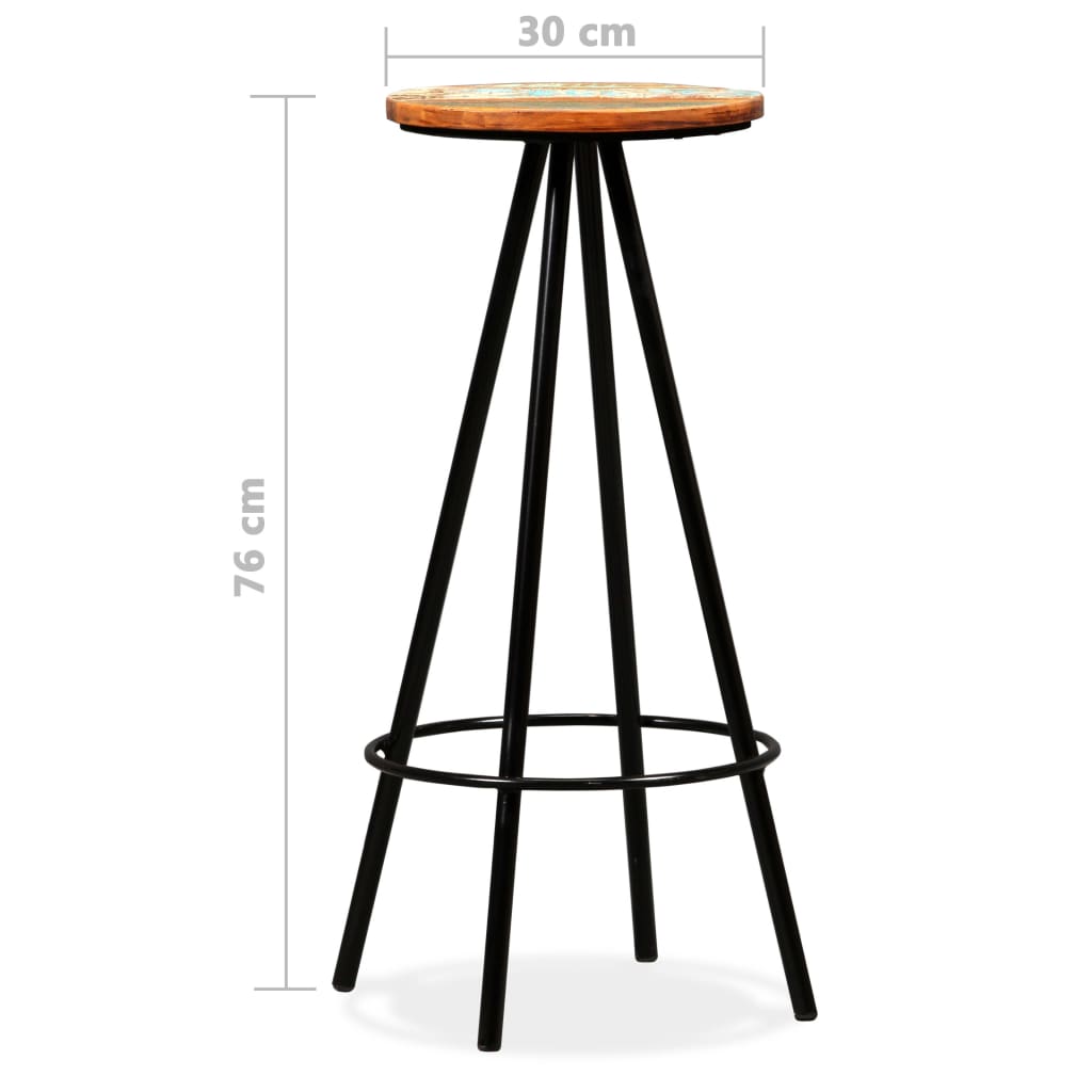 9 Piece Bar Set Solid Reclaimed Wood