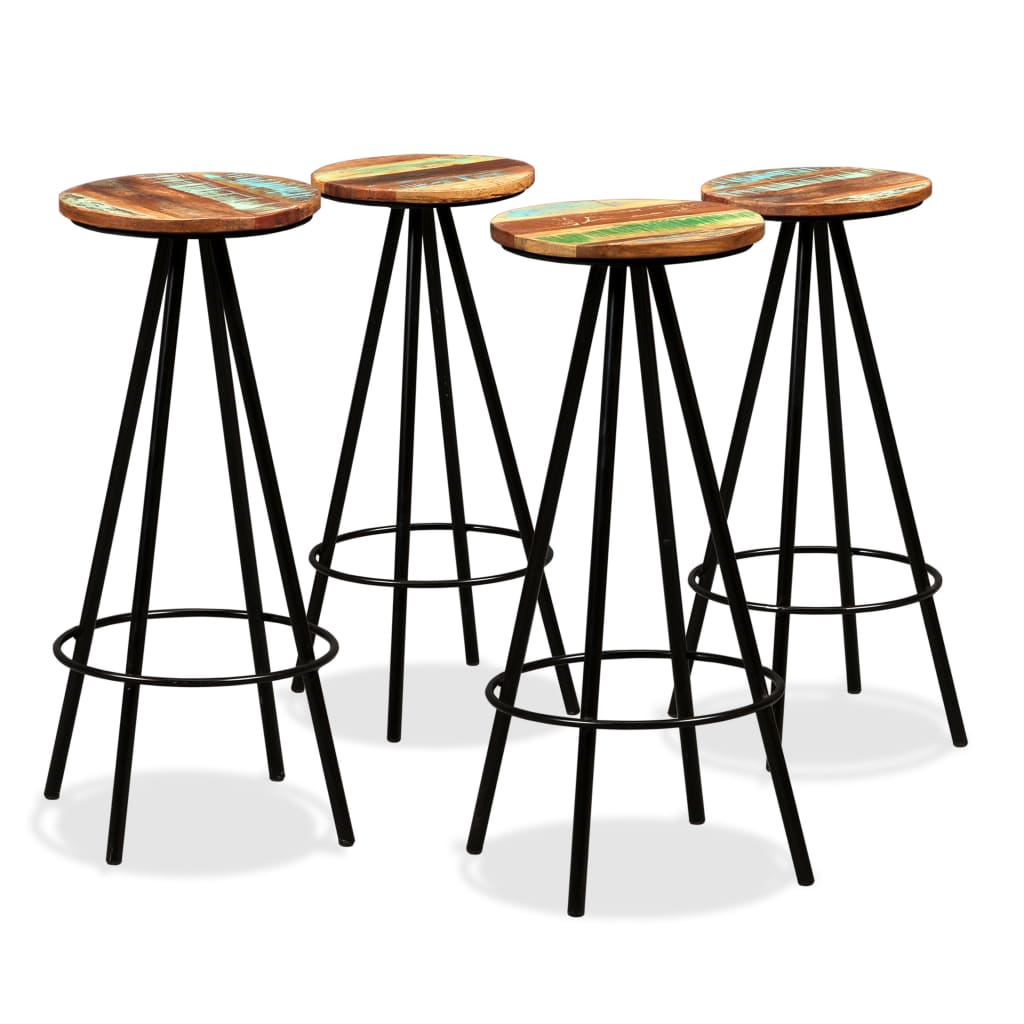 9 Piece Bar Set Solid Reclaimed Wood