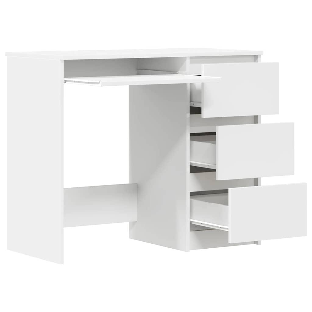 Desk White 90x45x76 cm Engineered Wood