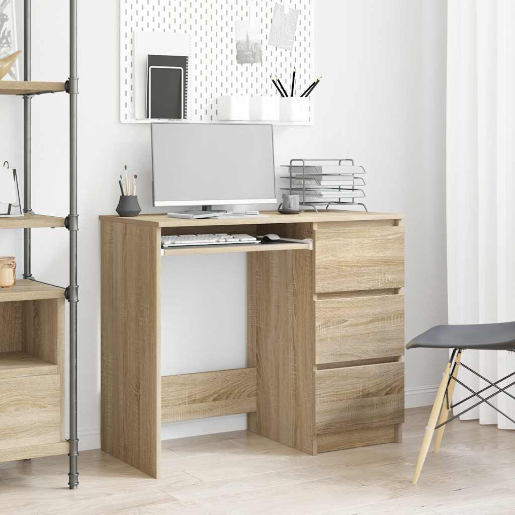Desk Sonoma Oak 90x45x76 cm Engineered Wood