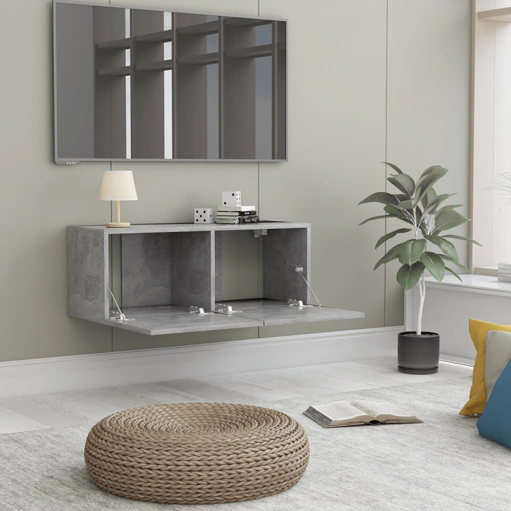 TV Cabinet Concrete Grey 80x30x30 cm Engineered Wood