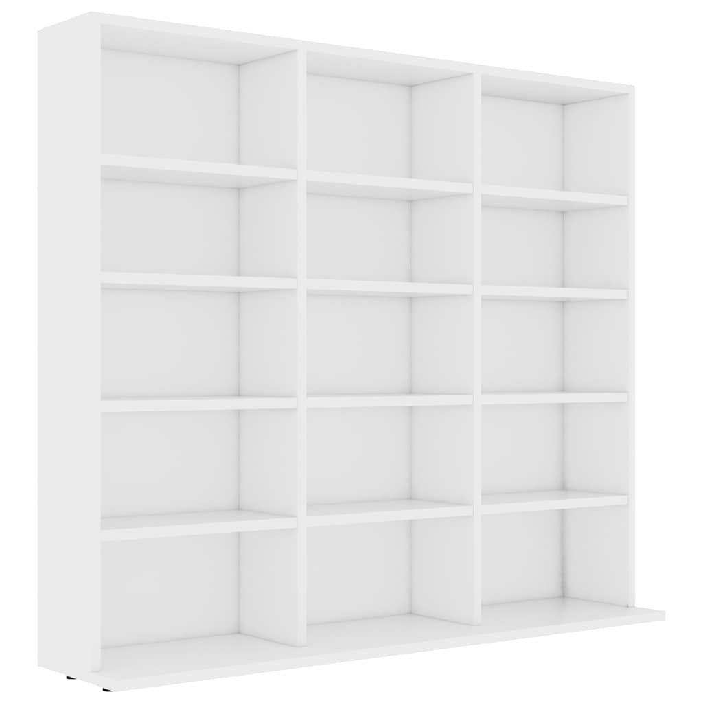 CD Cabinet White 100x23x89.5 cm Engineered Wood
