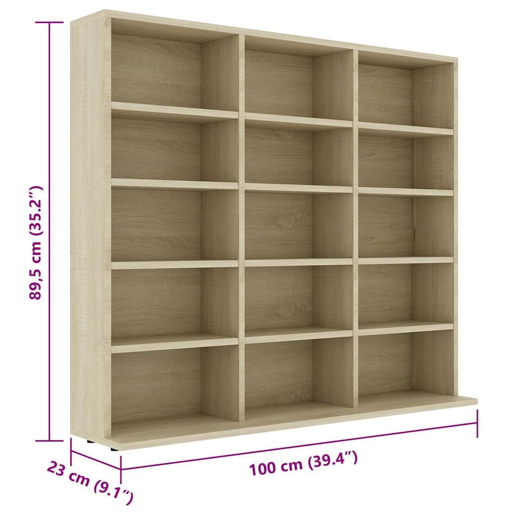 CD Cabinet Sonoma Oak 100x23x89.5 cm Engineered Wood