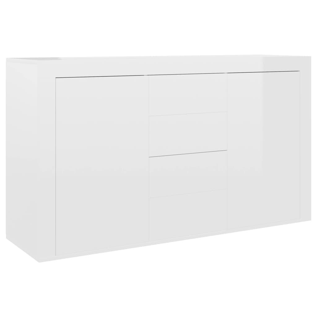 Sideboard High Gloss White 120x36x69 cm Engineered Wood